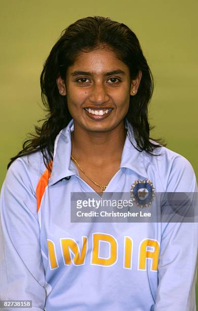 Mithali Raj of India poses during the NatWest Women's Series match between England and India at The County Ground on September 9, 2008 in Hove,...