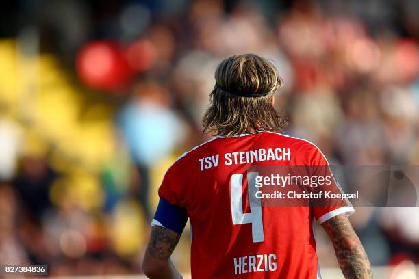 Nico Herzig of Steinbach is seen during the preseason friendly match between TSV Steinbach and 1. FC Koeln at Sibre-Sportzentrum Haarwasen on August...