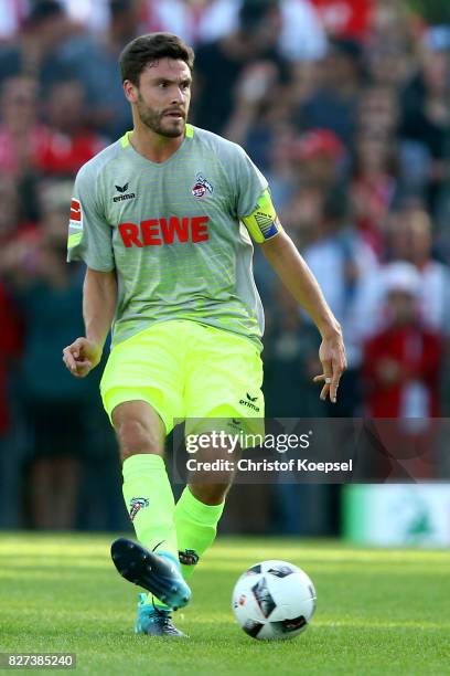 Jonas Hector of Kln runs with the ball during the preseason friendly match between TSV Steinbach and 1. FC Koeln at Sibre-Sportzentrum Haarwasen on...