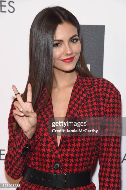 Victoria Justice attends the Accessories Council's 21st Annual celebration of the ACE awards at Cipriani 42nd Street on August 7, 2017 in New York...