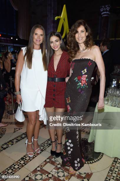 Brooke Shields, Victoria Justice and Carol Alt attend the Accessories Council's 21st Annual celebration of the ACE awards at Cipriani 42nd Street on...