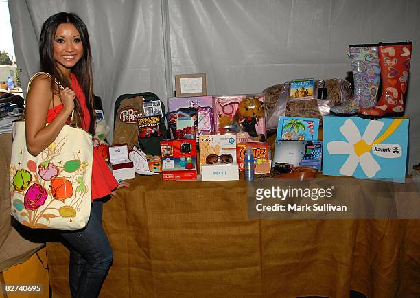 Actress Brenda Song attends the Mattel Celebrity Retreat produced by Backstage Creations at Teen Choice 2008 on August 2, 2008 in Universal City,...