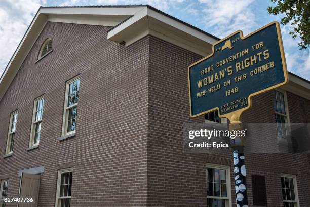 General view of the Wesleyan Chapel in Seneca Falls, New York, where on July 19 and 20, 1848 the first women's rights conventions were held - over...