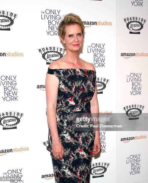 Actress Cynthia Nixon attends "The Only Living Boy In New York" New York premiere at The Museum of Modern Art on August 7, 2017 in New York City.