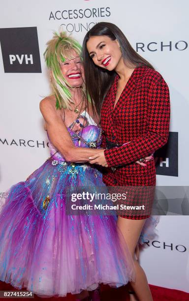 Designer Betsey Johnson and actress Victoria Justice attend the 21st Annual Ace Awards at Cipriani 42nd Street on August 7, 2017 in New York City.