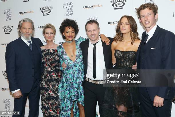 Jeff Bridges, Cynthia NIxon, Kiersey Clemons, Marc Webb, Kate Beckinsale and Callum Turner attend the New York premiere of "The Only Living Boy in...