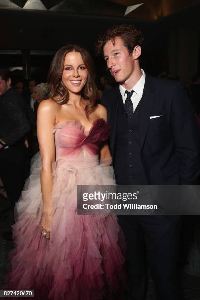 Kate Beckinsale and Callum Turner attend "The Only Living Boy In New York" Premiere after party at The Rainbow Room on August 7, 2017 in New York...