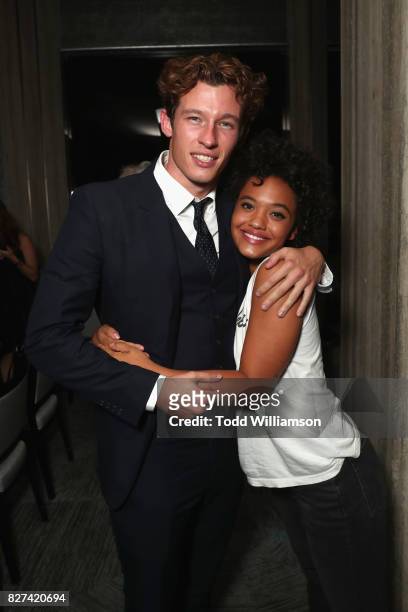 Callum Turner and Kiersey Clemons attend "The Only Living Boy In New York" Premiere after party at The Rainbow Room on August 7, 2017 in New York...