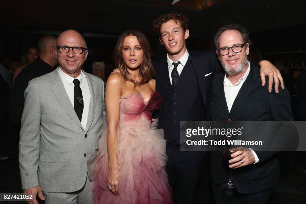 Bob Bernie, Kate Beckinsale, Callum Turner and Albert Berger attend "The Only Living Boy In New York" Premiere after party at The Rainbow Room on...