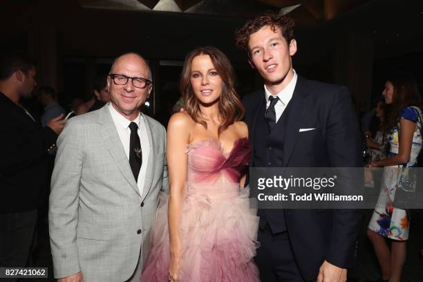 Bob Bernie, Kate Beckinsale, and Callum Turner attend "The Only Living Boy In New York" Premiere after party at The Rainbow Room on August 7, 2017 in...
