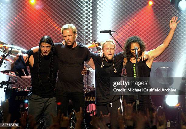 Robert Trujillo, James Hetfield, Lars Ulrich and Kirk Hammett of Metallica