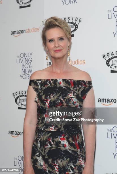 Actress Cynthia Nixon attends "The Only Living Boy In New York" New York premiere at The Museum of Modern Art on August 7, 2017 in New York City.