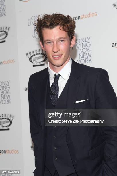 Actor Callum Turner attends "The Only Living Boy In New York" New York Premiere at The Museum of Modern Art on August 7, 2017 in New York City.