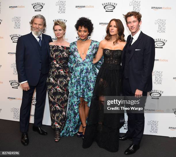 Jeff Bridges, Cynthia Nixon, Kiersey Clemons, Kate Beckinsale and Callum Turner attend "The Only Living Boy In New York" New York Premiere at The...