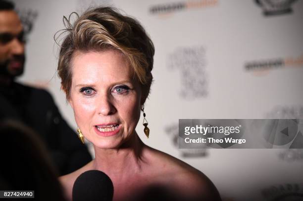 Cynthia Nixon attends "The Only Living Boy In New York" New York Premiere at The Museum of Modern Art on August 7, 2017 in New York City.