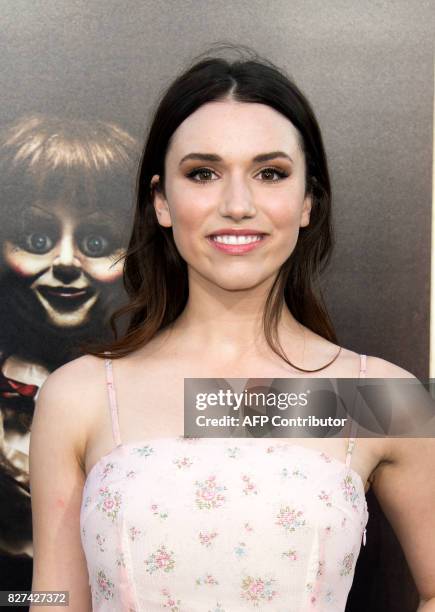 Actress Grace Fulton attends the premiere of 'Annabelle: Creation' on August 7 in Hollywood, California. / AFP PHOTO / VALERIE MACON