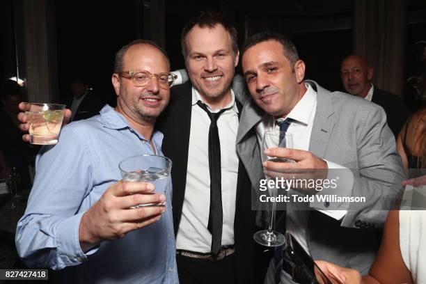 Writer Allan Loeb, director Marc Webb, and David Bendel attend "The Only Living Boy In New York" Premiere at Museum of Modern Art on August 7, 2017...