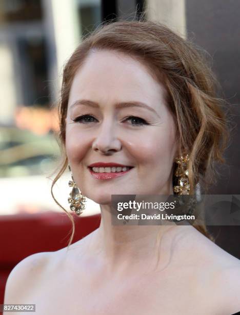 Actress Miranda Otto attends the premiere of New Line Cinema's "Annabelle: Creation" at TCL Chinese Theatre on August 7, 2017 in Hollywood,...