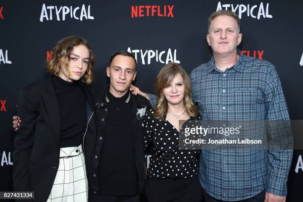 Brigette Lundy-Paine, Keir Gilchrist, Jennifer Jason Leigh and Michael Rapaport attend the Netflix original series 'Atypical' special screening on...