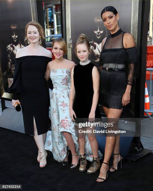 Actresses Miranda Otto, Talitha Bateman, Lulu Wilson and Stephanie Sigman attend the premiere of New Line Cinema's "Annabelle: Creation" at TCL...