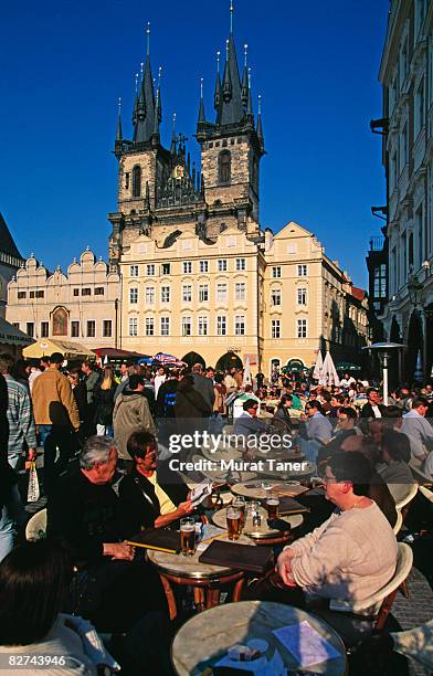 outdoor cafe - prague cafe stock pictures, royalty-free photos & images