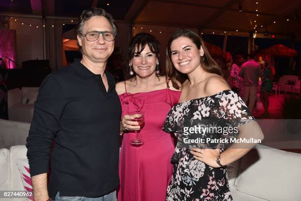 Jason Binn, Lisa Pevaroff-Cohn and Chelsea Cohn attend Sixth Annual Hamptons Paddle and Party for Pink Benefitting the Breast Cancer Research...
