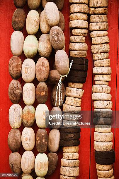 stings of cork and wood floats - 2001 dream group stockfoto's en -beelden