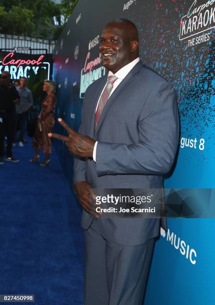 Former NBA player Shaquille O'Neal at Apple Music Launch Party Carpool Karaoke: The Series with James Corden on August 7, 2017 in West Hollywood,...