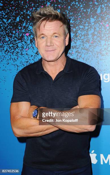 Gordon Ramsay arrives at "Carpool Karaoke: The Series" On Apple Music Launch Party at Chateau Marmont on August 7, 2017 in Los Angeles, California.