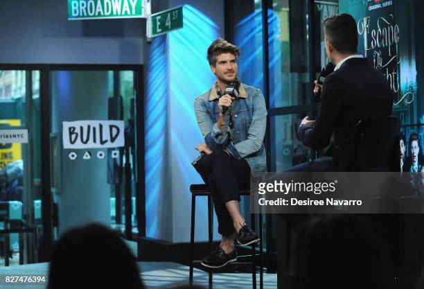Joey Graceffa attends Build to discuss his hosting role in the YouTube Red Surreality Competition Series, 'Escape The Night' at Build Studio on...