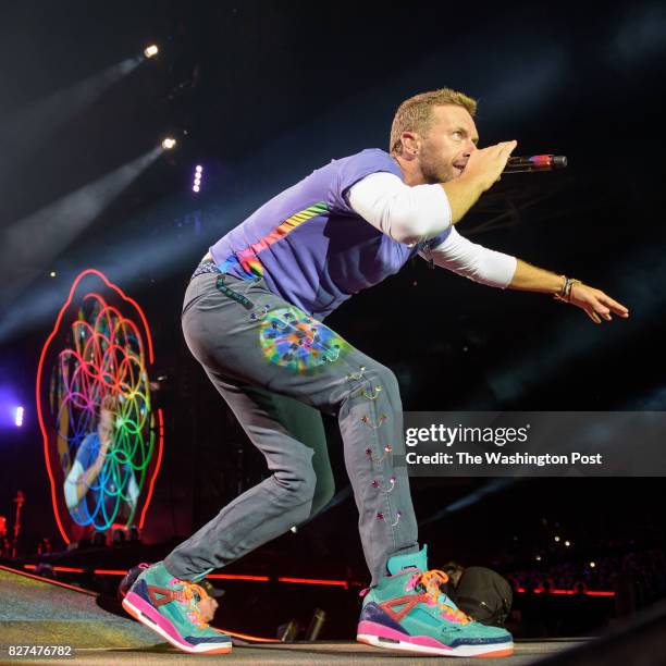 August 6th, 2017 - Coldplay's Chris Martin performs at FedEx Field as part of the band's A Head Full of Dreams tour.