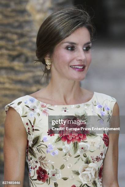 Queen Letizia of Spain attends a dinner for authorities at the Almudaina Palace on August 4, 2017 in Palma de Mallorca, Spain.