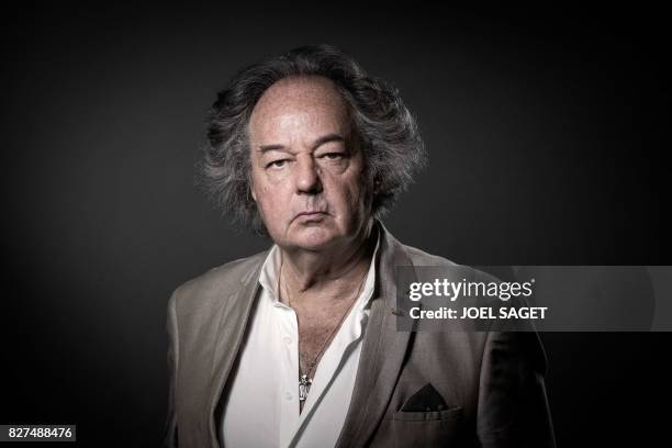 French writer, journalist and artist Gonzague Saint Bris poses during a photo session on June 2, 2017 in Paris.