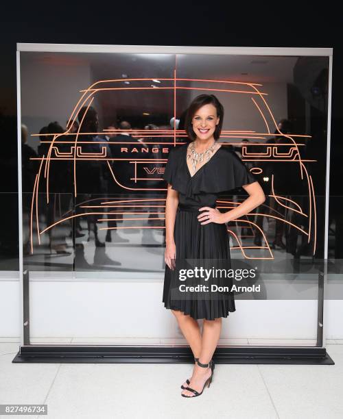 Natarsha Belling arrives ahead of the Range Rover Velar Launch on August 8, 2017 in Sydney, Australia.