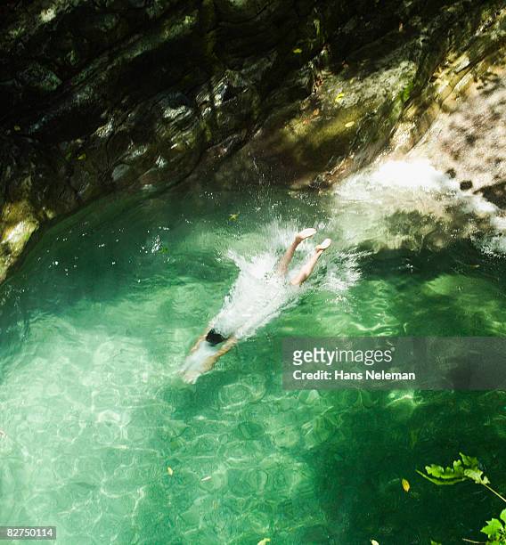 man diving into the water - las posas foto e immagini stock