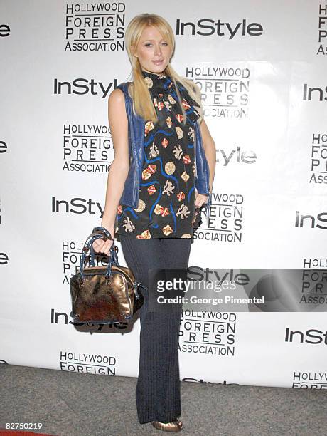 Paris Hilton arrives to the InStyle and the Hollywood Foreign Press Association's Toronto Film Festival Party held at the Windsor Arms Hotel during...