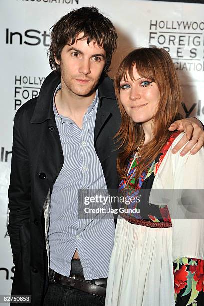 Actor Jim Sturgess and guest arrive at InStyle & The Hollywood Foreign Press Association's party during the 2008 Toronto International Film Festival...