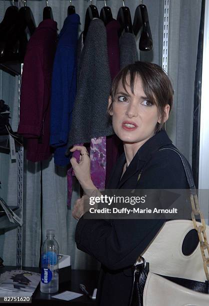 Wynona Rider with Cashmere by Lord & Taylor and SmartWater while attending Microsoft's Great American Style at Robert Verdi's Luxe Laboratory on...