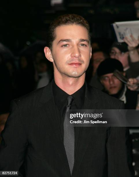 Actor Shia LaBeouf arrives at the "Indiana Jones and the Kingdom of the Crystal Skull" fan screening at AMC Lincoln Sqaure on May 21, 2008 in New...