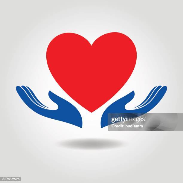 vector heart in hand icon concept - groom stock illustrations