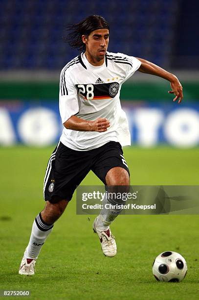 Sami Khedira of Germany runs with the ball during the UEFA Under-21 Euro2009 Qualifier match between Germany and Israel at the MSV Arena on September...