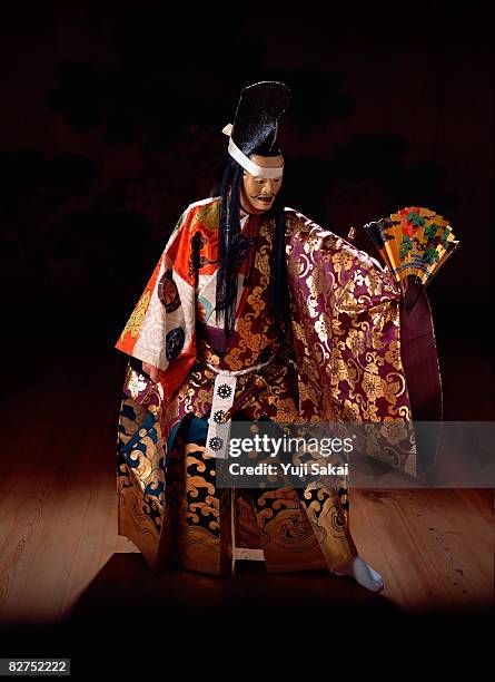 japanese play ,noh,image of "yashima" - noh performance stock pictures, royalty-free photos & images