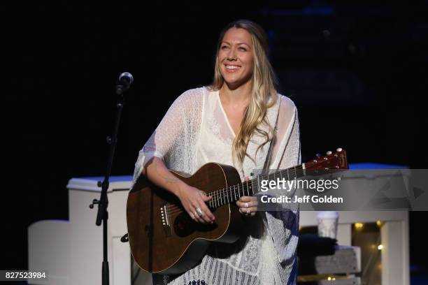 Colbie Caillat smiles as she performs at Thousand Oaks Civic Arts Plaza on August 5, 2017 in Thousand Oaks, California.