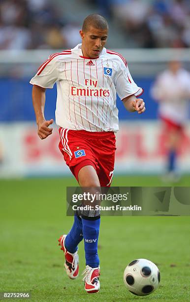 Mohamed Zidan of Hamburg during the friendly match between Hamburger SV and Manchester City at the HSH Nordbank Arena on July 26, 2008 in Hamburg,...