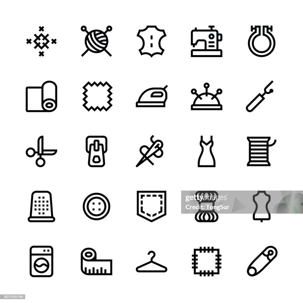 Sewing icons - Medium Line