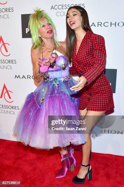 Ace Awards Style Icon honoree Betsey Johnson and actress Victoria Justice attend 21st Annual Ace Awards at Cipriani 42nd Street on August 7, 2017 in...