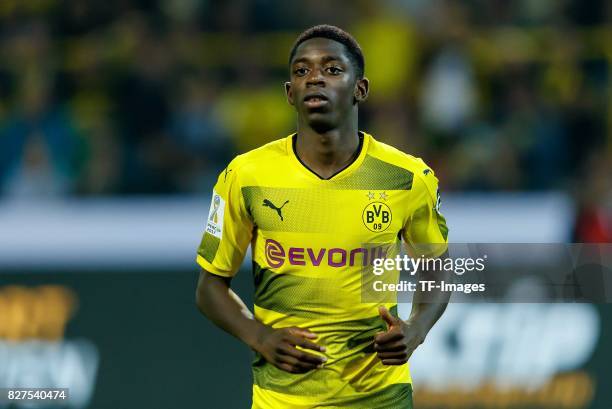 Ousmane Dembele of Dortmund looks on during the DFL Supercup 2017 match between Borussia Dortmund and Bayern Muenchen at Signal Iduna Park on August...