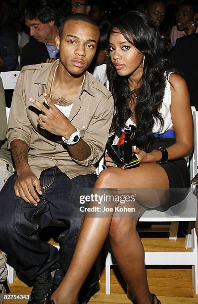 Singer Bow Wow and Angela Simmons attend Russell Simmons Argyleculture Spring at the Metropolitan Pavillion on September 9, 2008 in New York City