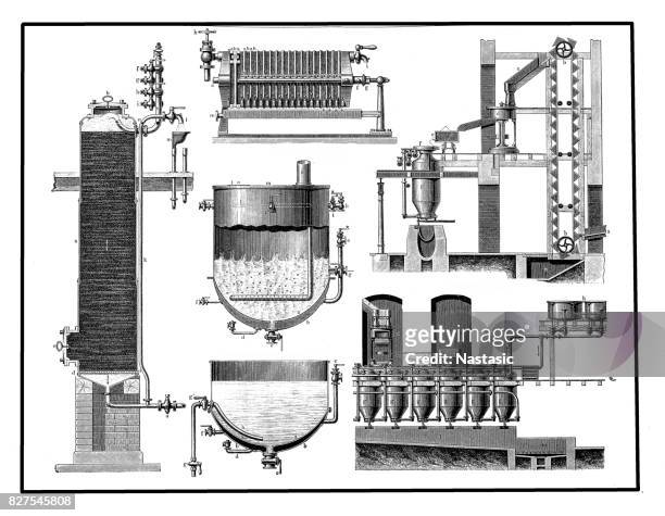 ilustraciones, imágenes clip art, dibujos animados e iconos de stock de refinería de azúcar - refinería de azúcar