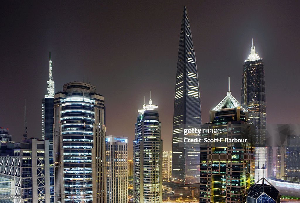 China, Shanghai, Pudong financial district. 